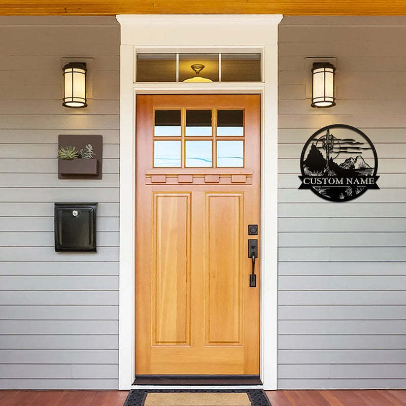 Custom Desert Metal Wall Art With LED Lights