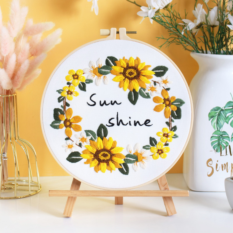 UrCustomHUB - Sunflowers Embroidery Kit for Beginner
