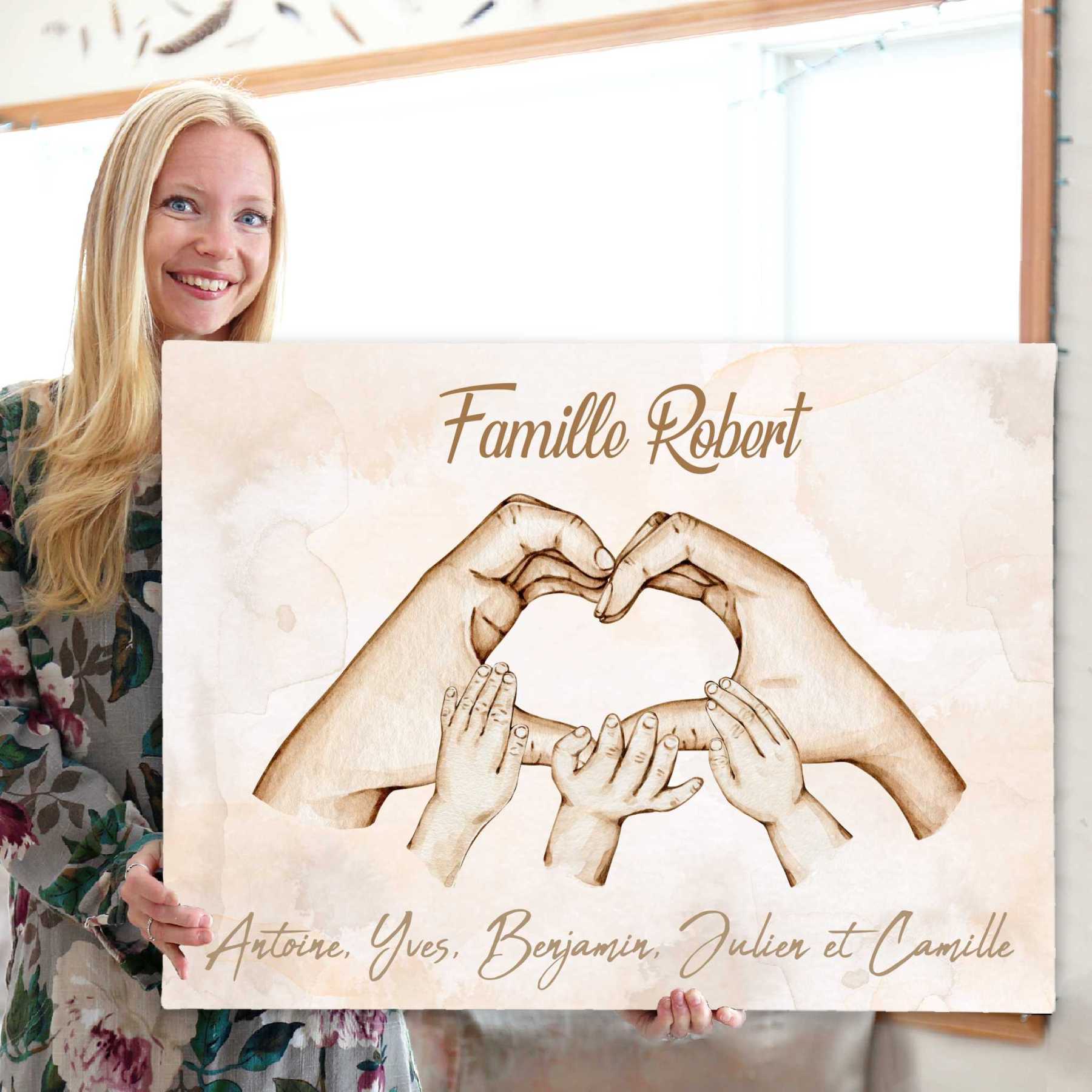 The hands of the family