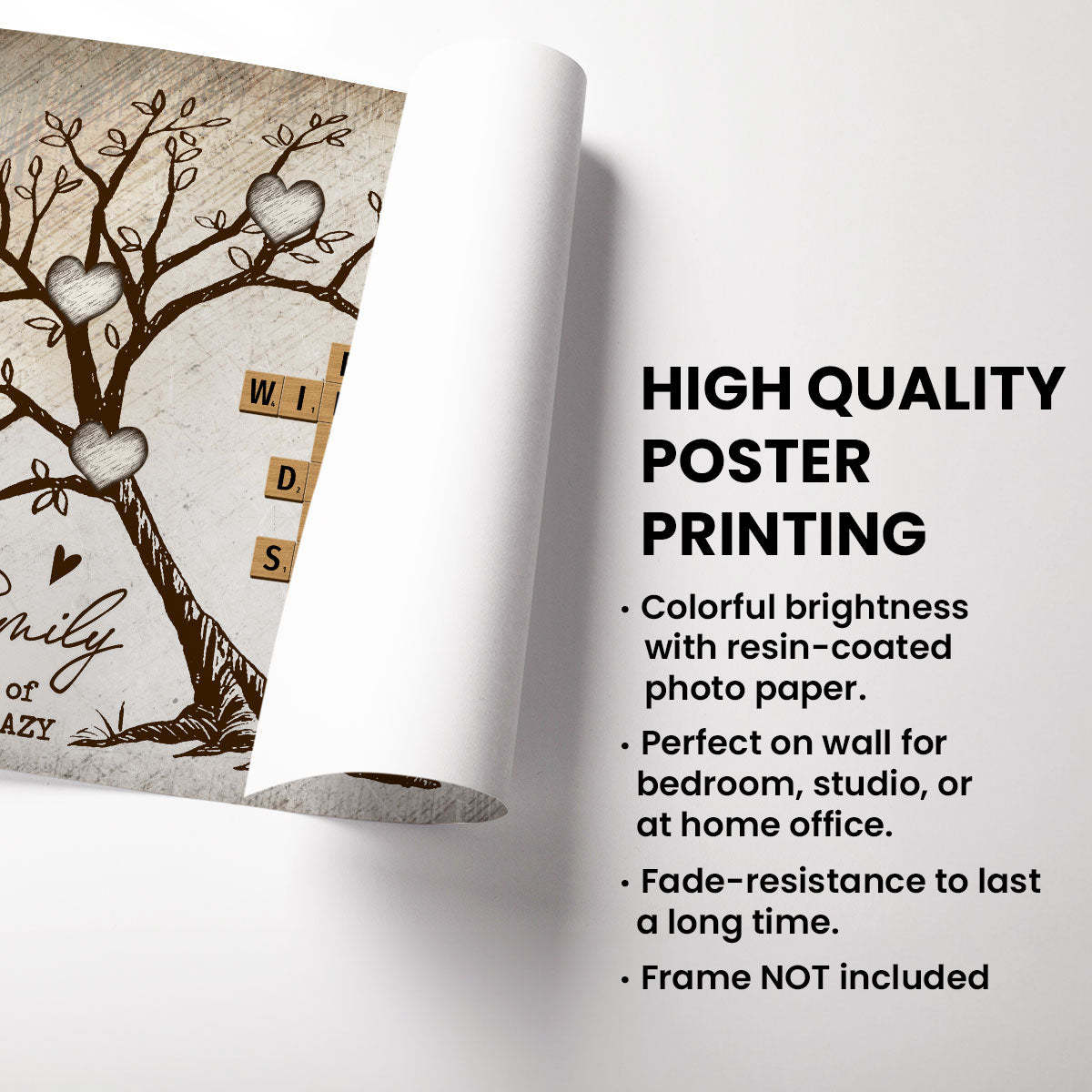 Family Heart Tree Crossword Puzzle, Captured In A Moment, Cherished For A Lifetime Personalized Poster