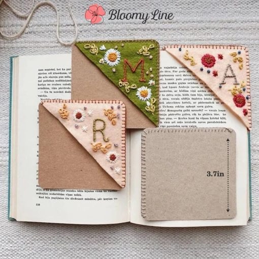 Personalized Hand Embroidered Corner Bookmark – rosiedelight