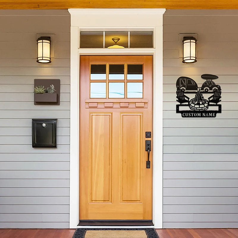 Personalized Camping Car Metal Wall Art With LED Lights