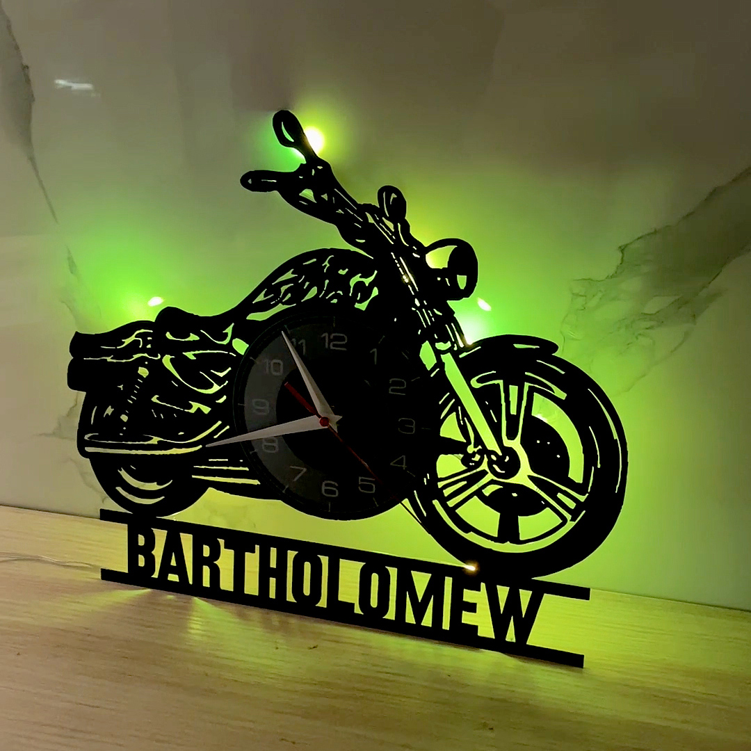 Personalized motorcycle wall clock