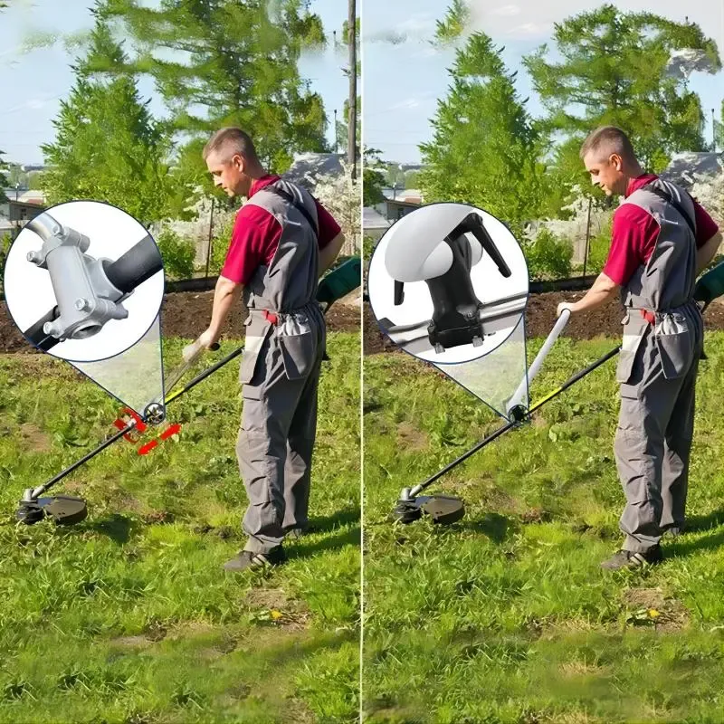 Ergonomic lawn mower auxiliary handle,handle extension,fits 99% of commercial and residential trimmers,say goodbye to hand and back fatigue