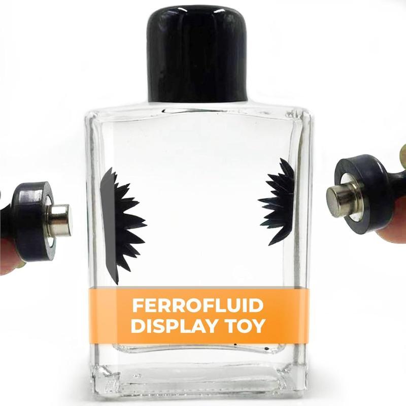 FerroFluid Display Bottle to Display on Desk – Ferro Fluid Liquid Metal STEM, Magnetic Desk Ornament with Neodymium Magnets, Desk Accessory