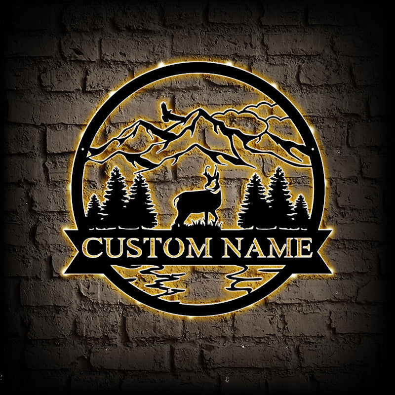 Custom Antelope Metal Wall Art With LED Lights