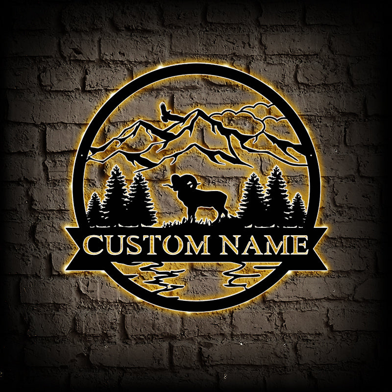 Custom Ram Metal Wall Art With LED Lights