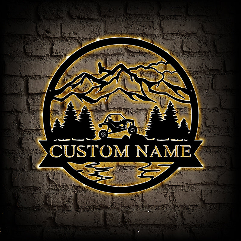 Custom Side By Side Metal Wall Art With LED Lights