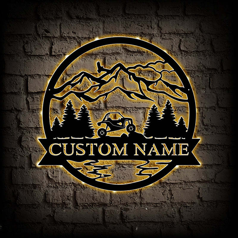 Custom Side By Side Metal Wall Art With LED Lights