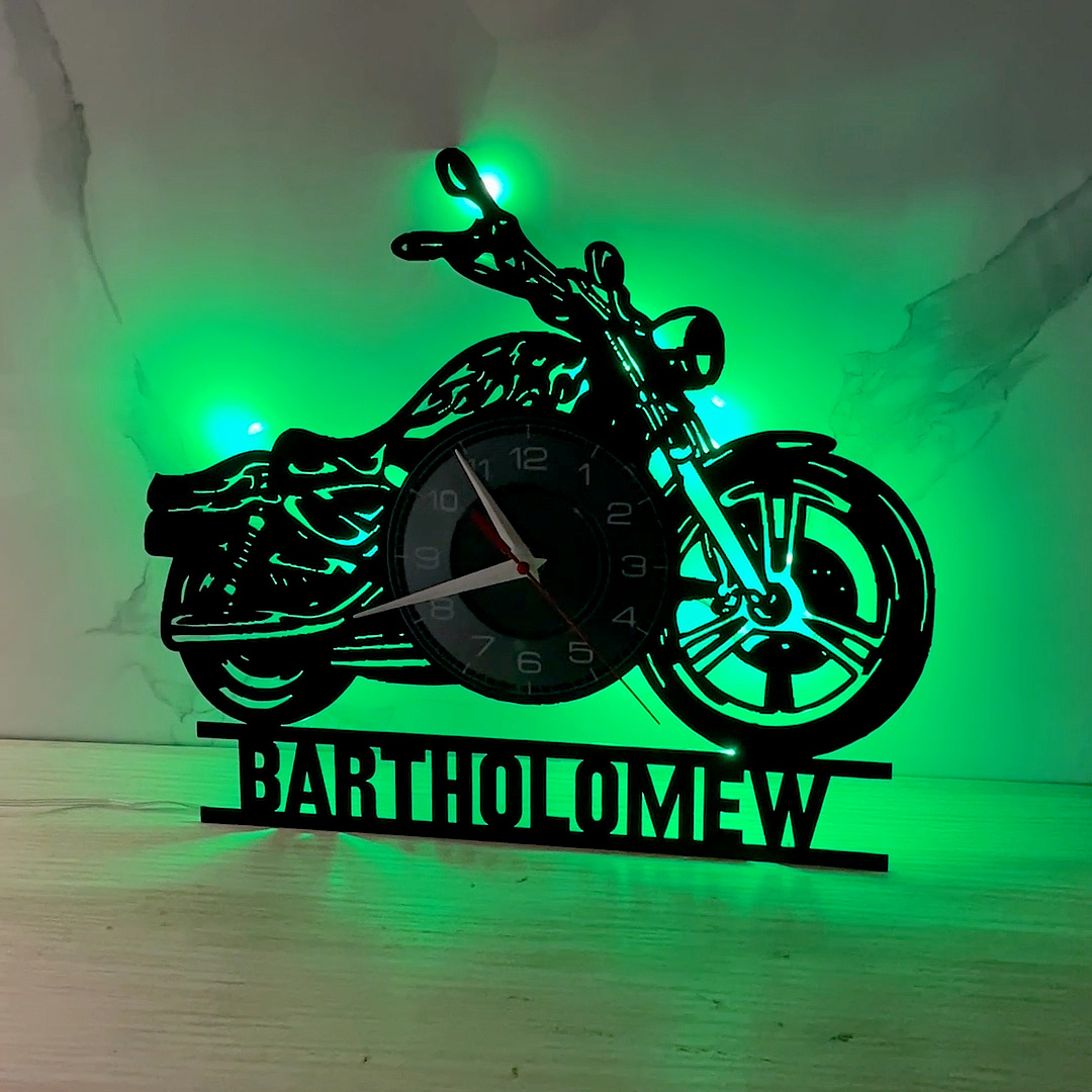 Personalized motorcycle wall clock