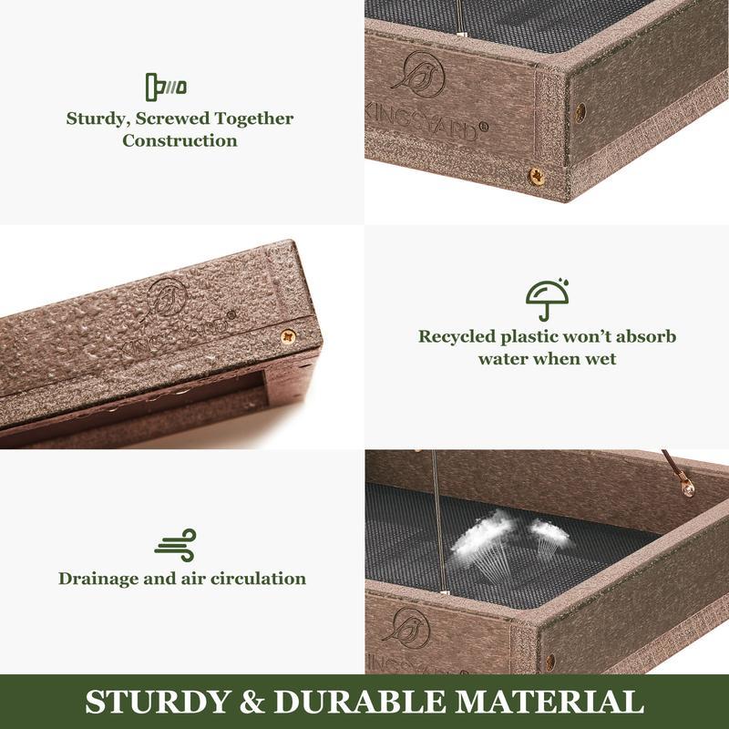 Kingsyard Large Capacity Platform Bird Feeder