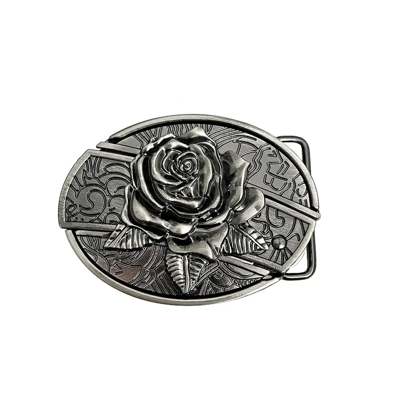 INDIVIDUAL BUCKLES Oval removable western cowboy cowgirl Belt Buckle unflower&cow Western Fashion