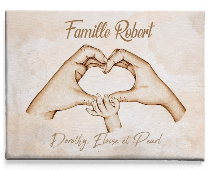 The hands of the family