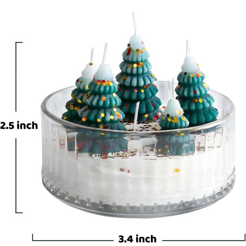 【Christmas Gift】Christmas Decorations Indoor - Christmas Tree Cedar Forest Candles - Farmhouse Rustic Christmas Tree Candle for Party Room Table Decor - Xmas Gifts for Women Girls Holiday Birthday