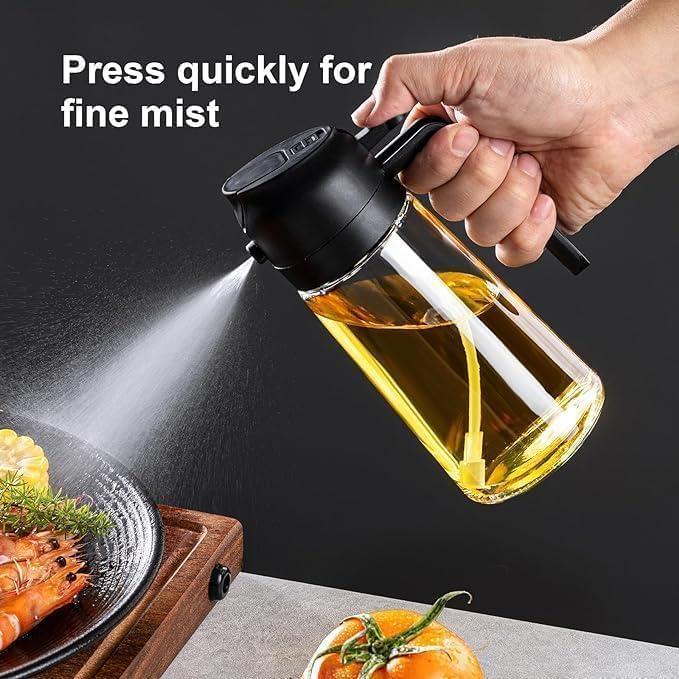 GJ 16oz/470ml Oil Dispenser Bottle for Kitchen - 2 in 1 Olive Oil Dispenser and Sprayer -Oil Sprayer for Cooking,Salad, Barbecue kitchentool Utensils