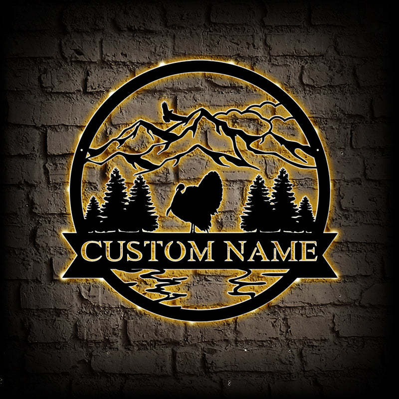 Custom Turkey Metal Wall Art With LED Lights
