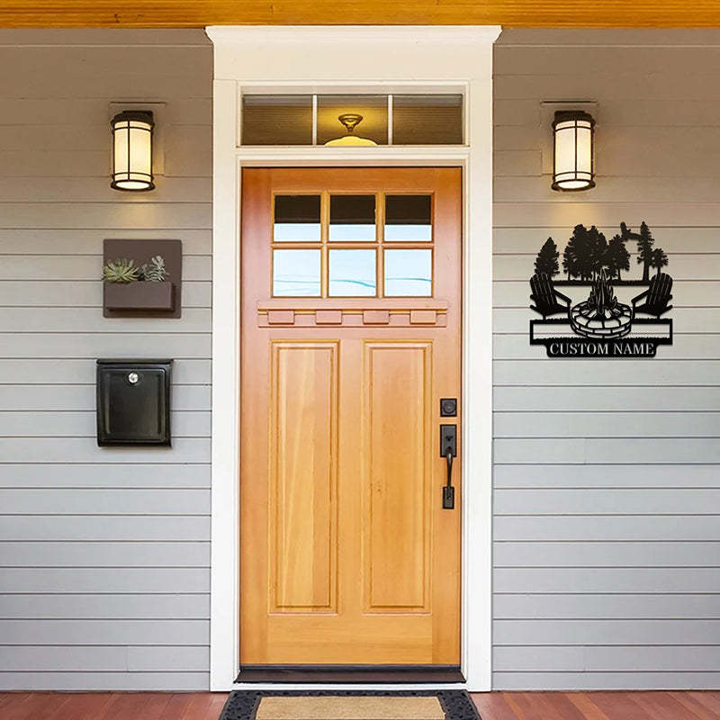 Personalized Campfire Metal Wall Art With LED Lights