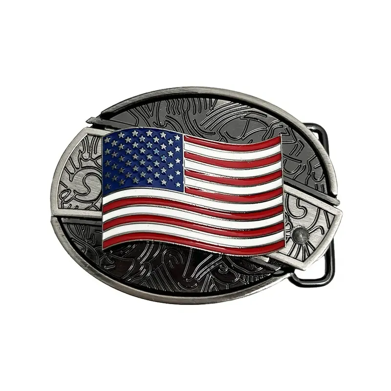 INDIVIDUAL BUCKLES Oval removable western cowboy cowgirl Belt Buckle unflower&cow Western Fashion