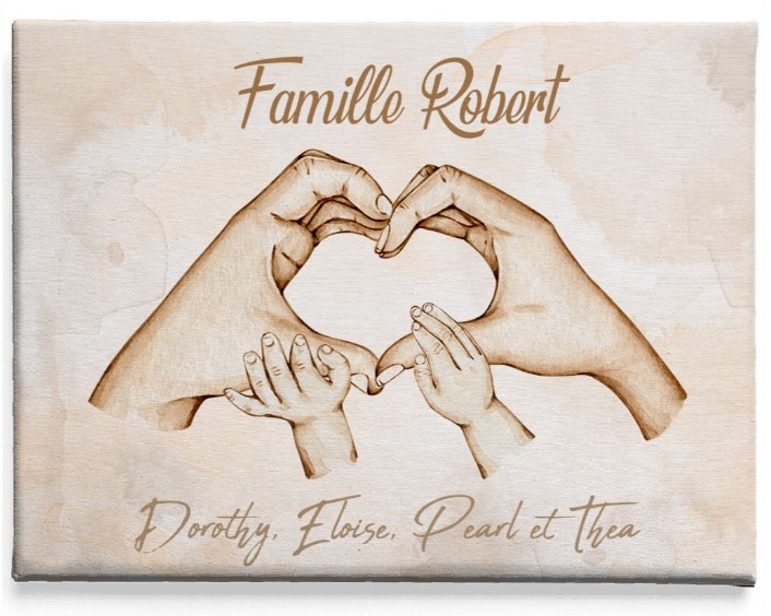 The hands of the family