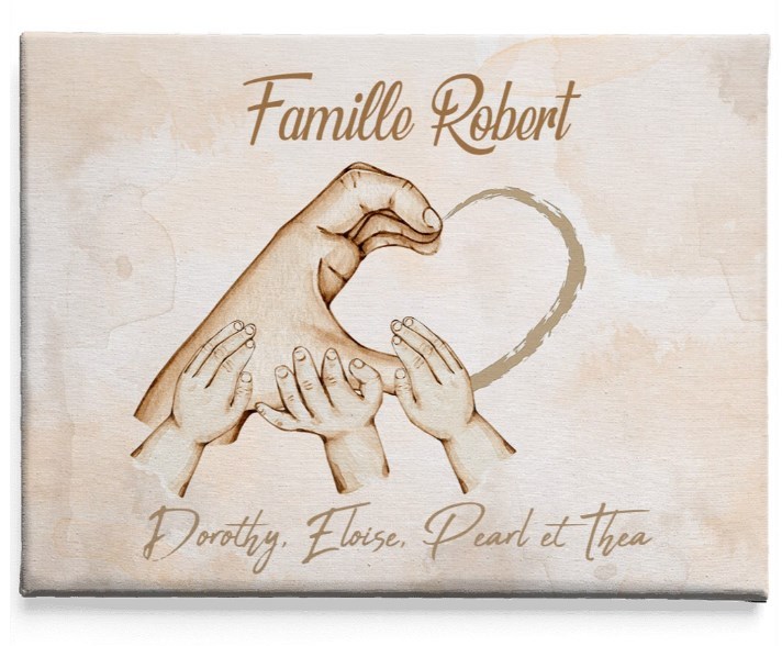 The hands of the family