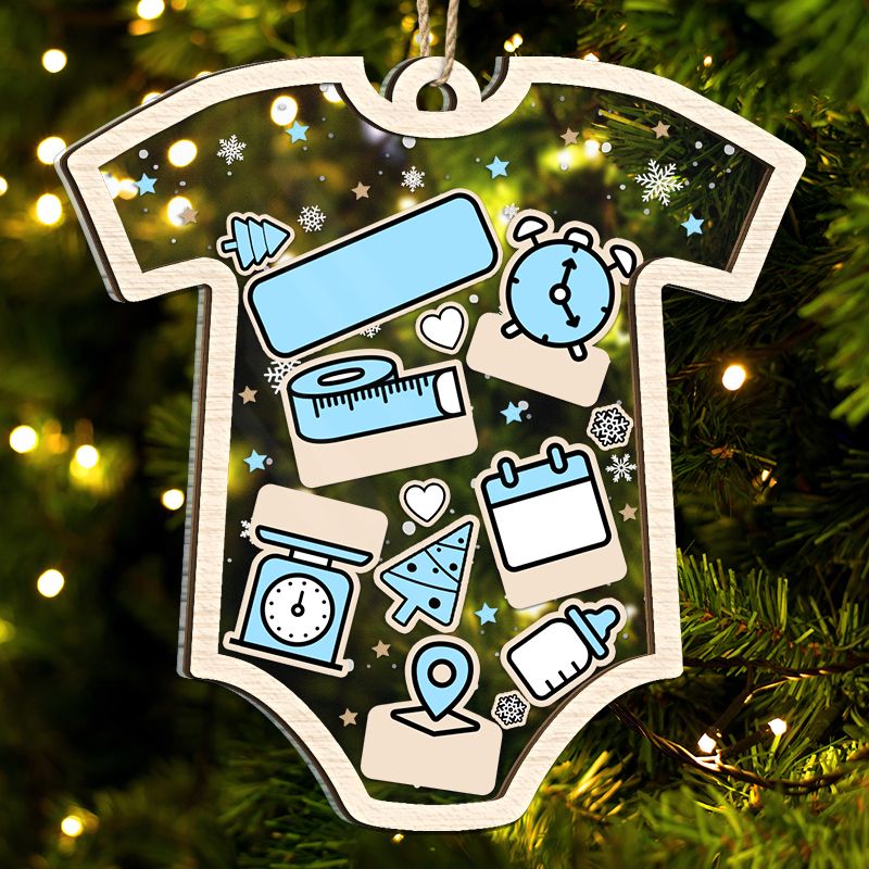 Baby First Christmas - Personalized 2-Layered Mix Ornament