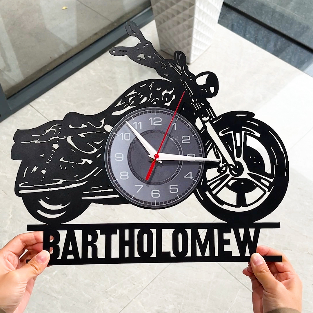 Personalized motorcycle wall clock