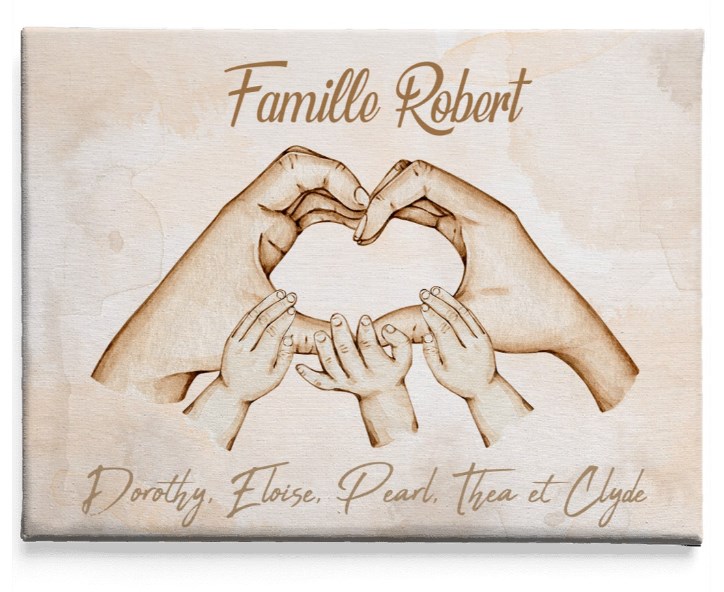 The hands of the family