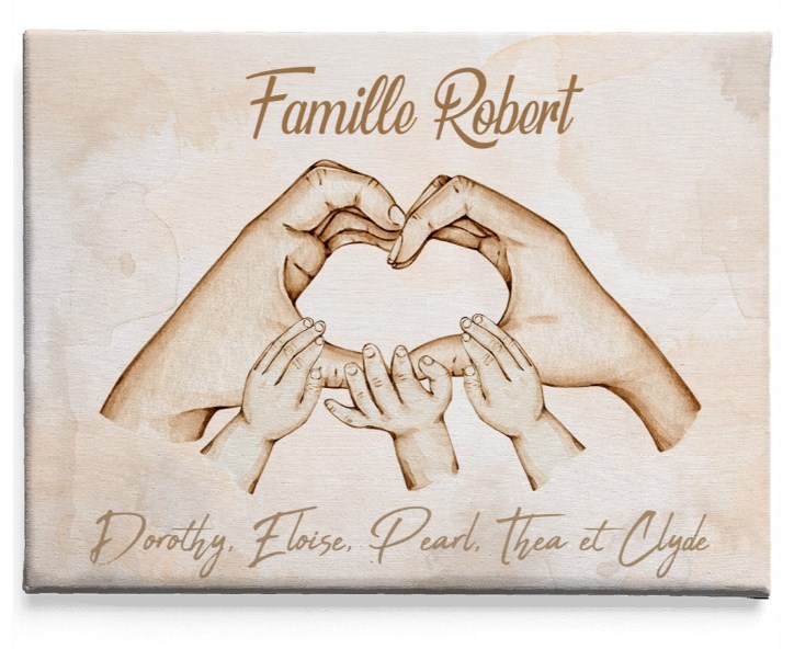 The hands of the family