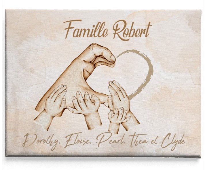 The hands of the family