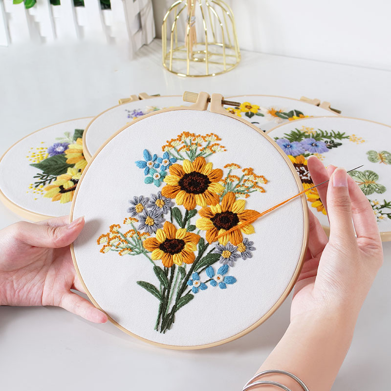 UrCustomHUB - Sunflowers Embroidery Kit for Beginner