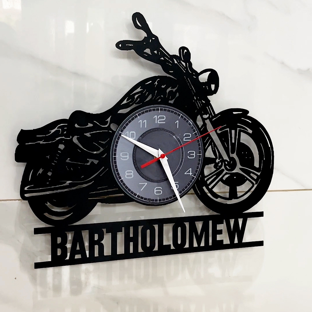 Personalized motorcycle wall clock