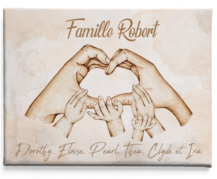 The hands of the family