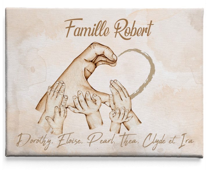 The hands of the family