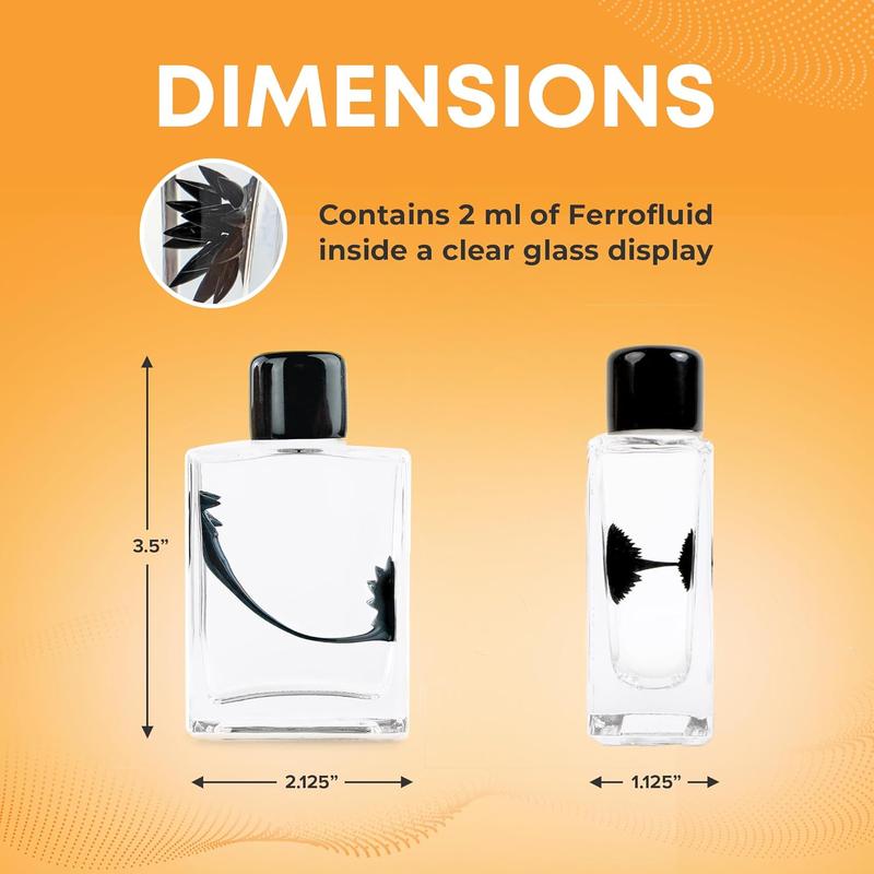 FerroFluid Display Bottle to Display on Desk – Ferro Fluid Liquid Metal STEM, Magnetic Desk Ornament with Neodymium Magnets, Desk Accessory