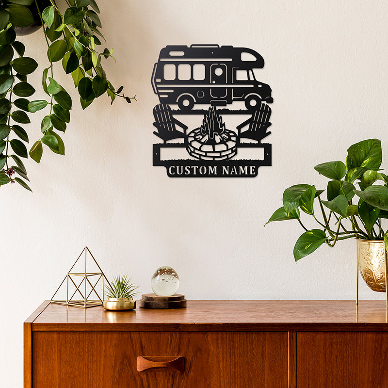 Personalized Motorhome Camper Metal Wall Art With LED Lights