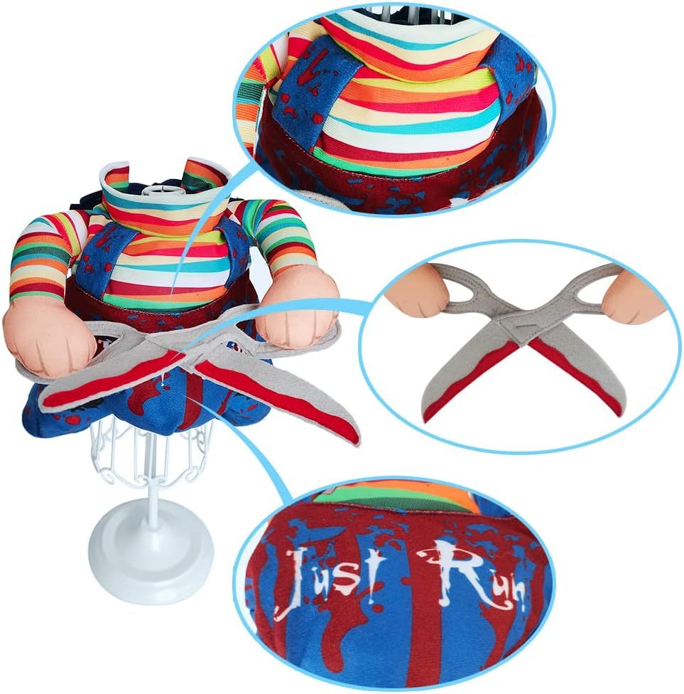 NACOCO Dog Halloween Scissors Style Doll Costume Pet Christmas Cosplay Adjustable Doll Funny Special Clothes Puppy Party Clothes for Small Dogs Cats (Small)