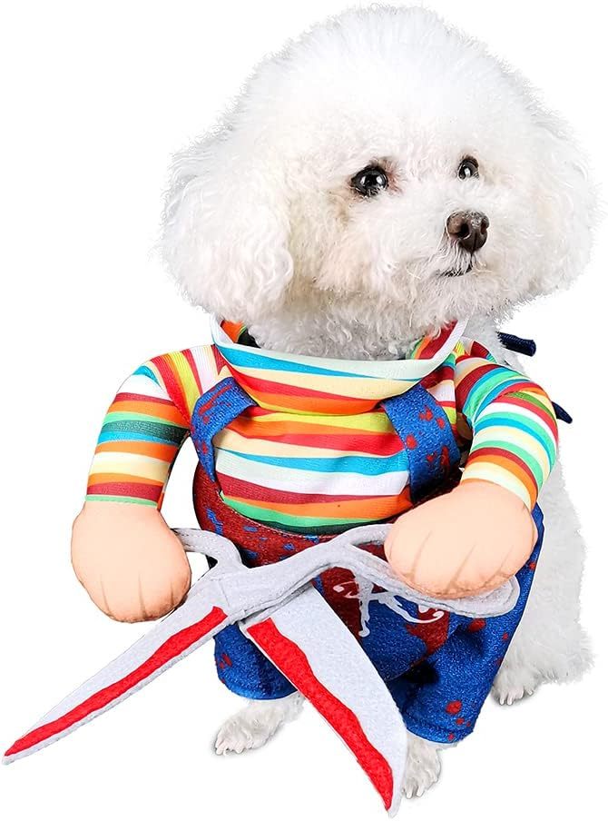 NACOCO Dog Halloween Scissors Style Doll Costume Pet Christmas Cosplay Adjustable Doll Funny Special Clothes Puppy Party Clothes for Small Dogs Cats (Small)