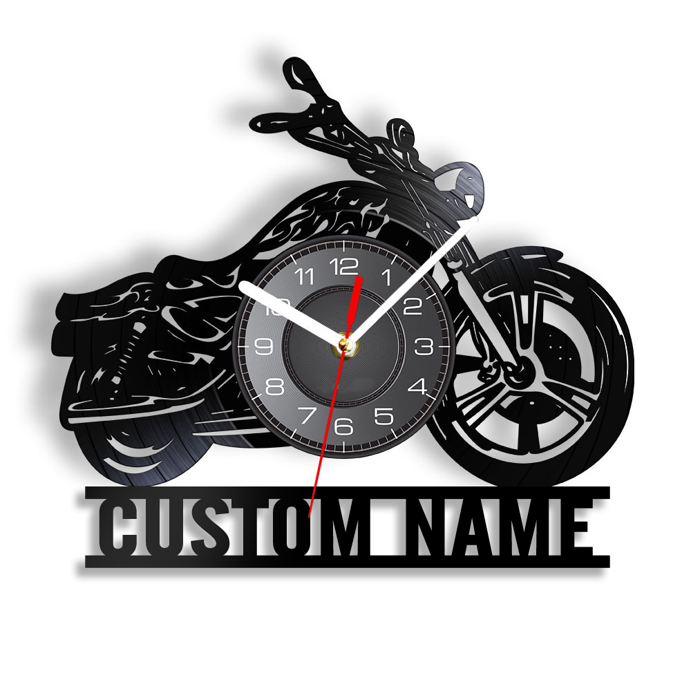 Personalized motorcycle wall clock