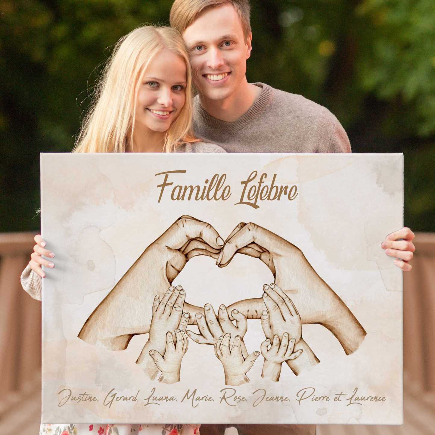 The hands of the family