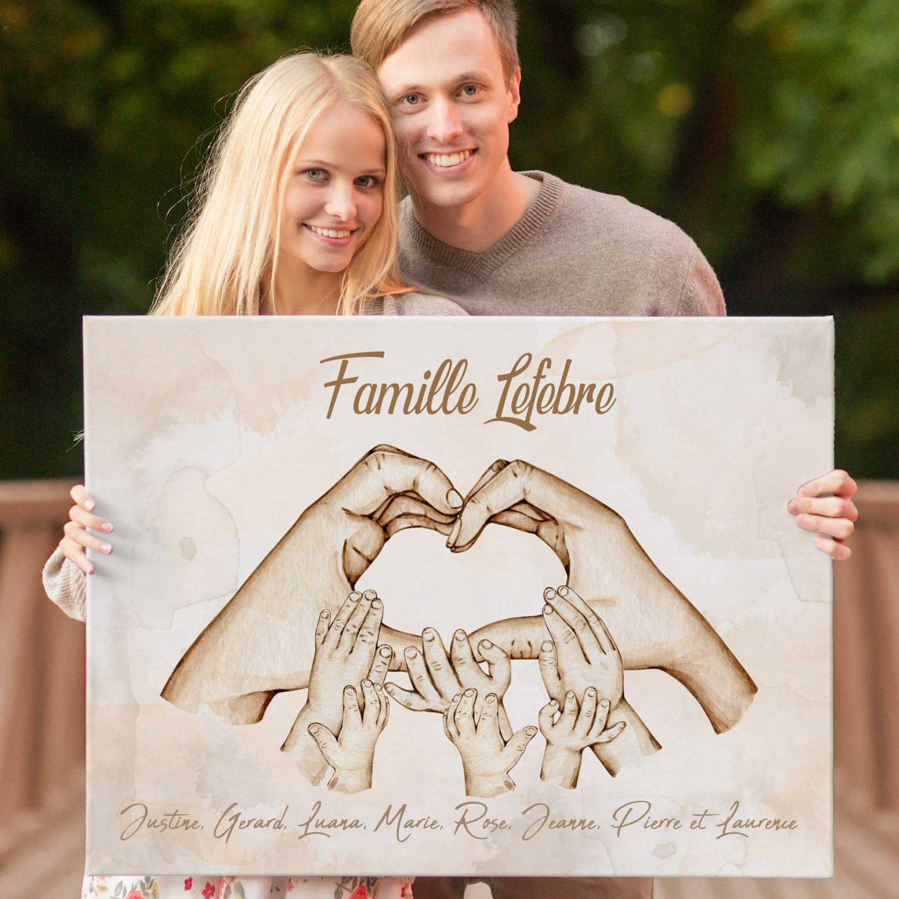 The hands of the family