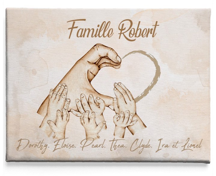 The hands of the family