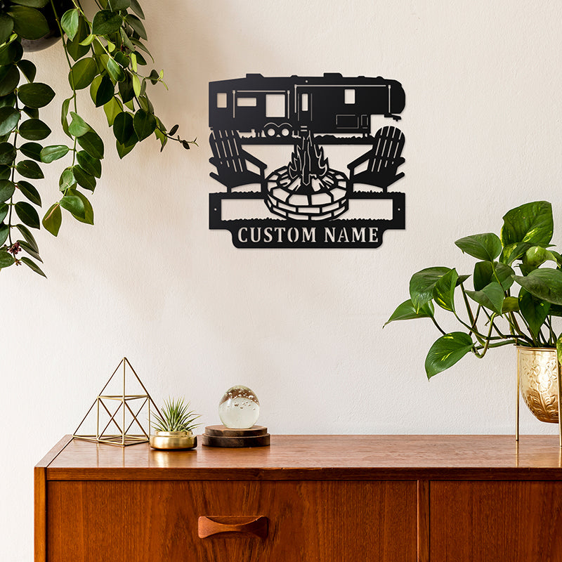 Custom 5th Wheel Camper Metal Wall Art With LED Lights