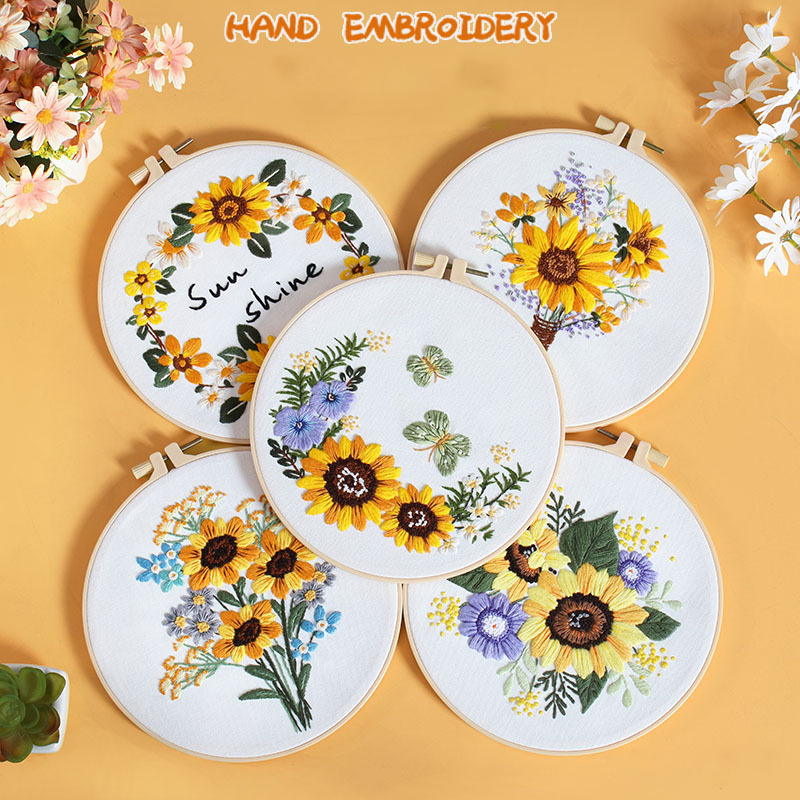 UrCustomHUB - Sunflowers Embroidery Kit for Beginner