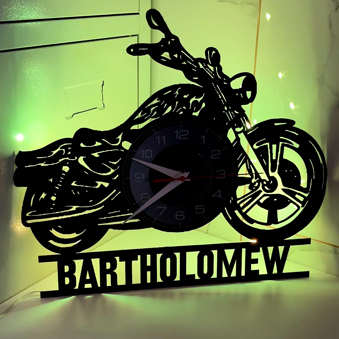 Personalized motorcycle wall clock