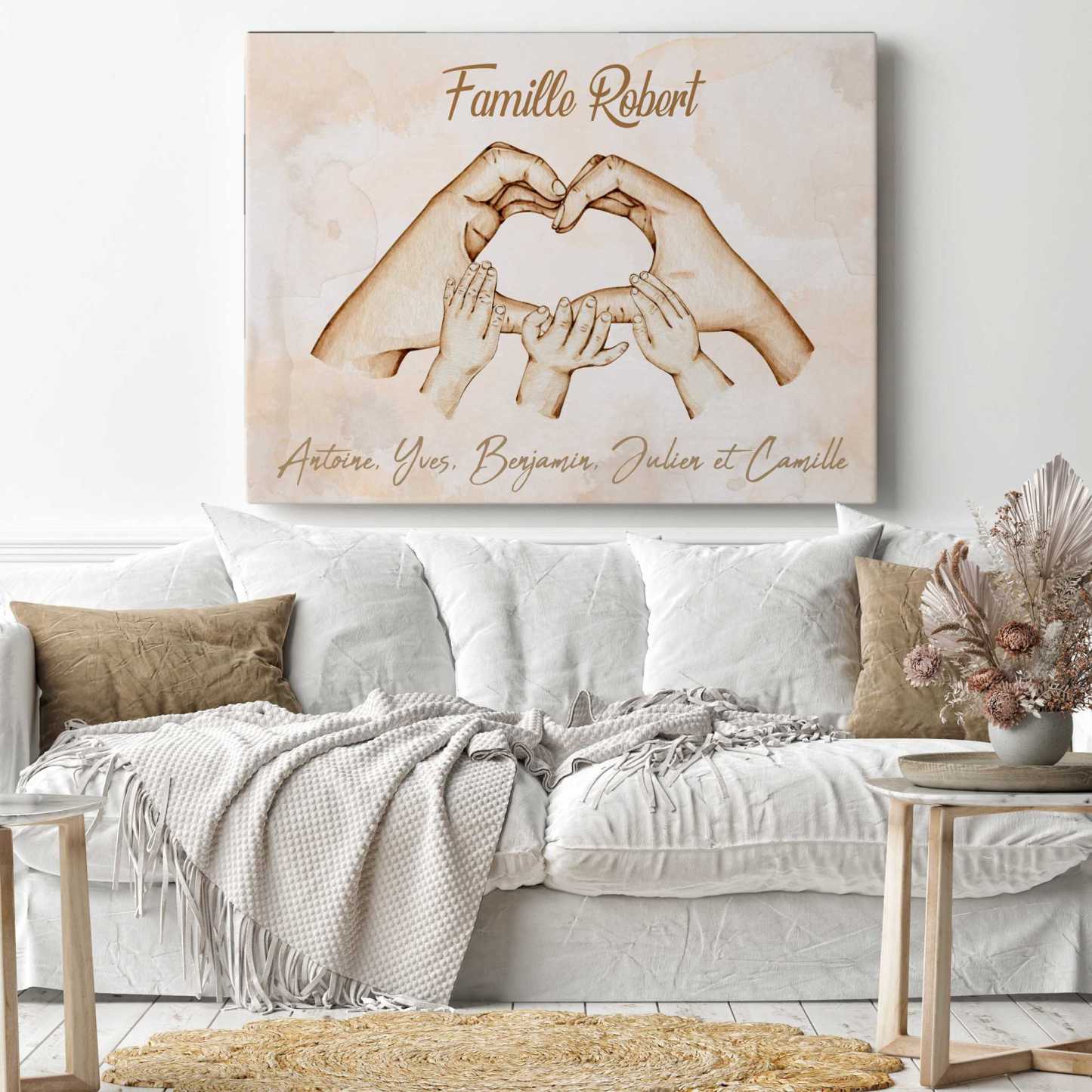 The hands of the family