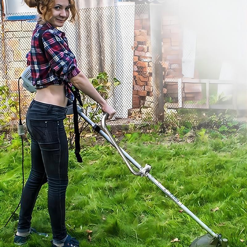 Ergonomic lawn mower auxiliary handle,handle extension,fits 99% of commercial and residential trimmers,say goodbye to hand and back fatigue