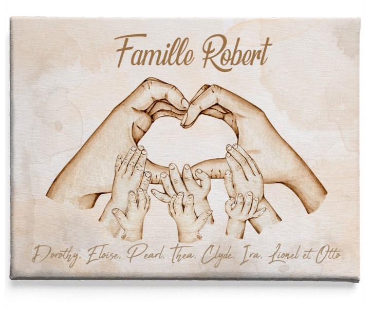 The hands of the family