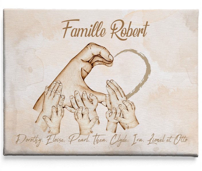 The hands of the family