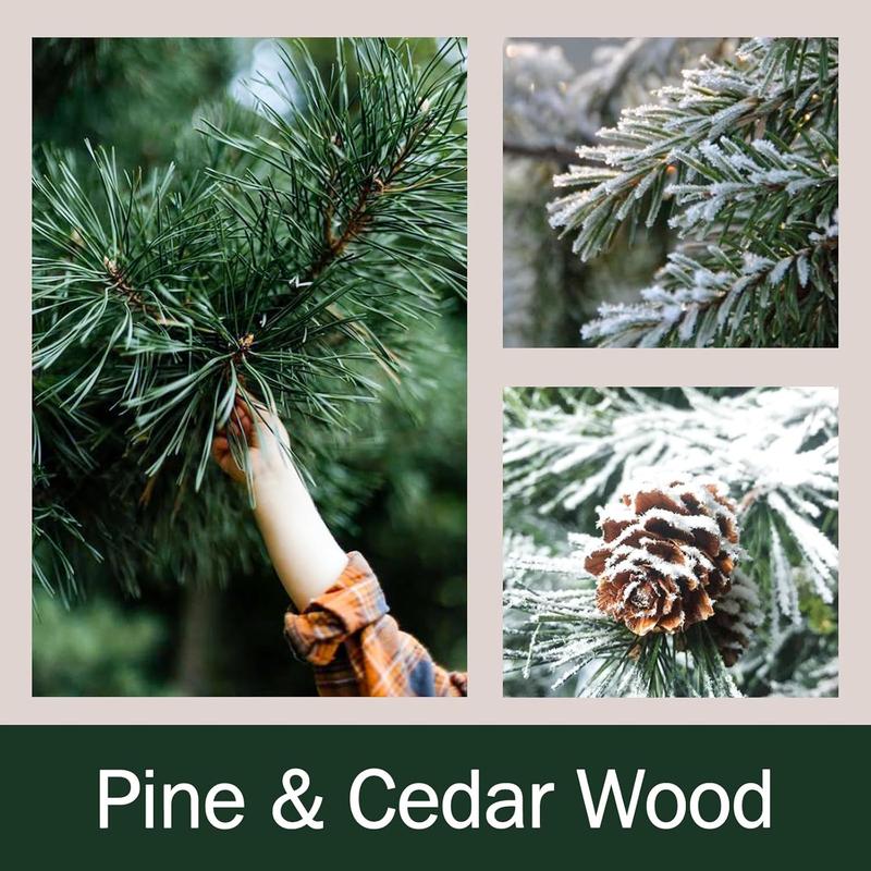 【Christmas Gift】Christmas Decorations Indoor - Christmas Tree Cedar Forest Candles - Farmhouse Rustic Christmas Tree Candle for Party Room Table Decor - Xmas Gifts for Women Girls Holiday Birthday