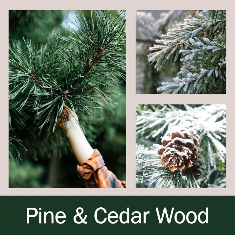 【Christmas Gift】Christmas Decorations Indoor - Christmas Tree Cedar Forest Candles - Farmhouse Rustic Christmas Tree Candle for Party Room Table Decor - Xmas Gifts for Women Girls Holiday Birthday